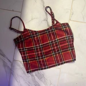 Plaid crop top new no damage
